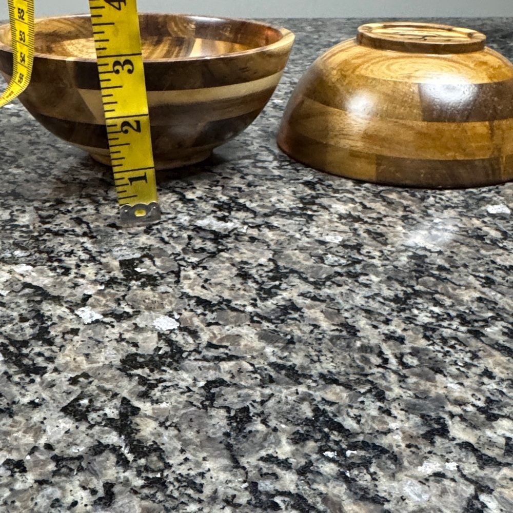 Rustic Farmhouse Wooden Bowl Set - Rich Brown - Picture 9 of 12